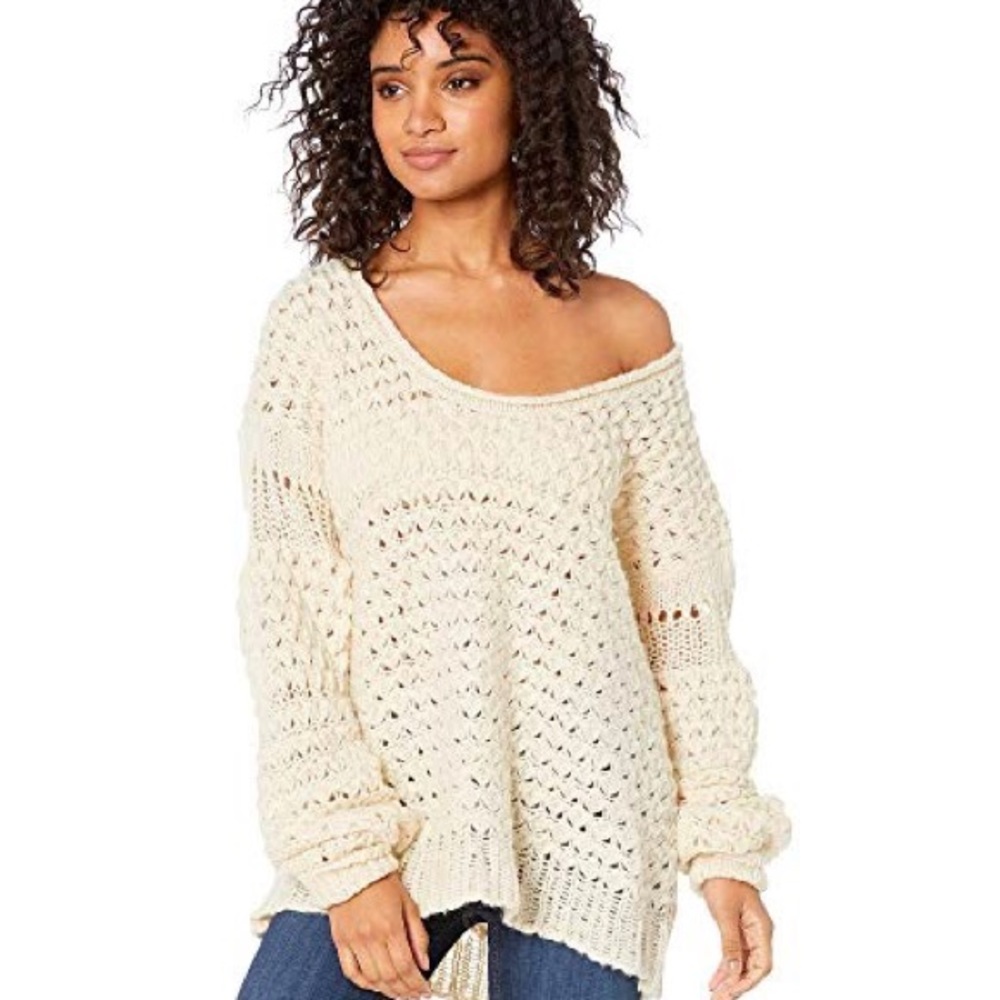NWOT Free people crashing waves knit pullover